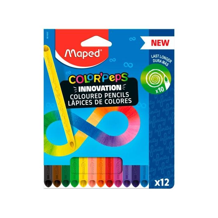 Maped lápices de colores color´peps infinity estuche de 12 surtidos