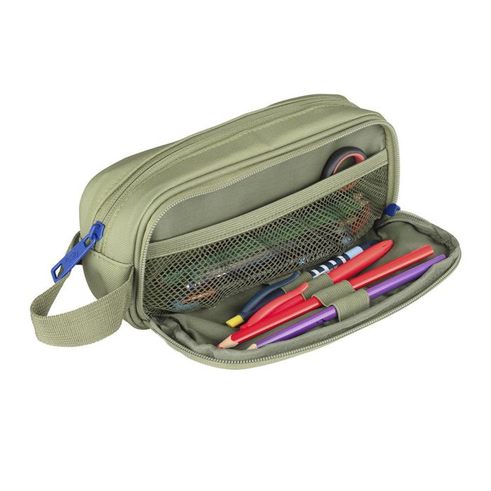 Bolso Escolar Oxford Portatodo Kangoo B-Smart Doble Cremallera Color Verde Safari 225x80X70 mm