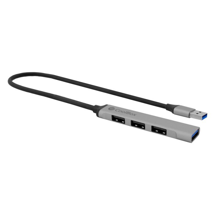 Hub USB CoolBox COO-HUB195 Gris Plateado 1
