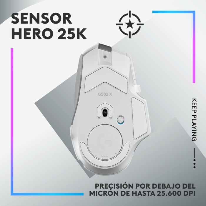 Logitech LOG5099206096363 G502 X Plus Lightspeed Mouse Gaming Inalámbrico RGB con Sensor HERO 25K y Botones Lightforce Híbridos - Blanco 3