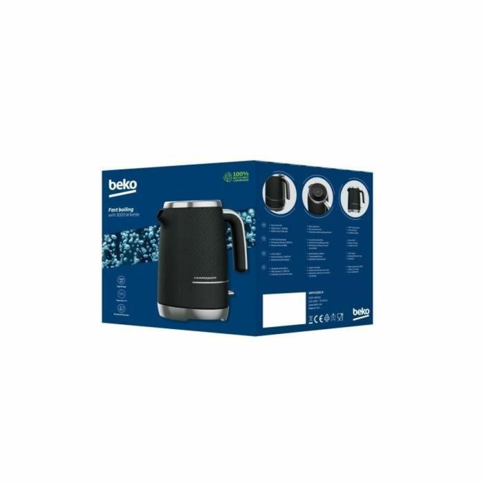 Hervidor BEKO WKM8306B Negro Negro mate Plástico 3000 W 1,7 L (1 unidad) 1