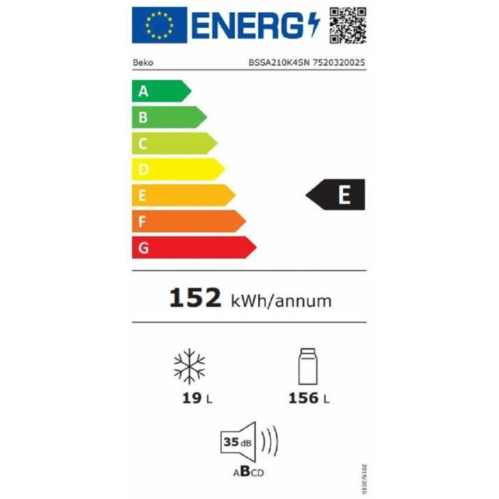 Frigorífico combinado BEKO BSSA210K4SN Blanco 2