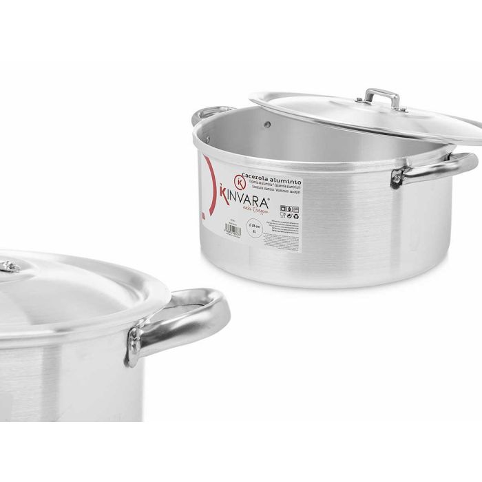 Cacerola de Aluminio Kinvara 28 cm 8 L - Apta para Gas, Horno y Lavavajillas (6 Unidades) 3 Cacerola de Aluminio Kinvara 28 cm 8 L - Apta para Gas, Horno y Lavavajillas (6 Unidades) 3