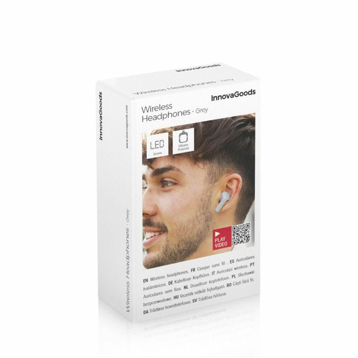 Auriculares Inalámbricos con Estuche de Carga Grey InnovaGoods 1 Auriculares Inalámbricos con Estuche de Carga Grey InnovaGoods 1