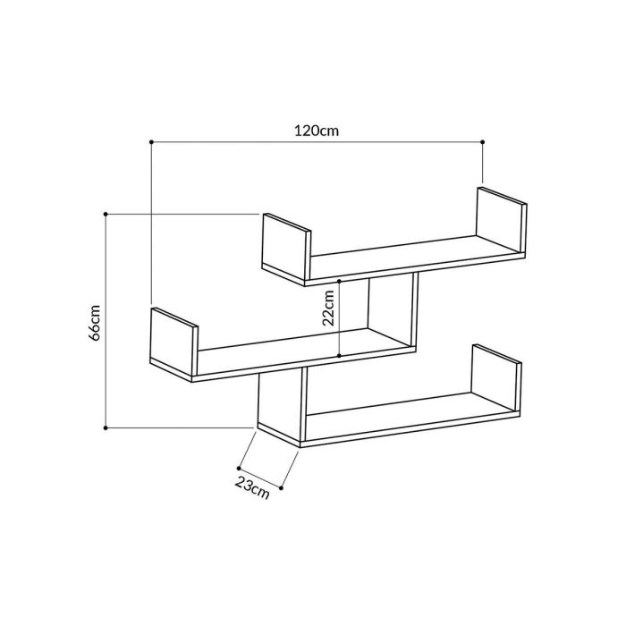 Estante Alexandra House Living Roble Madera MDP 119 x 67 x 22 cm 1