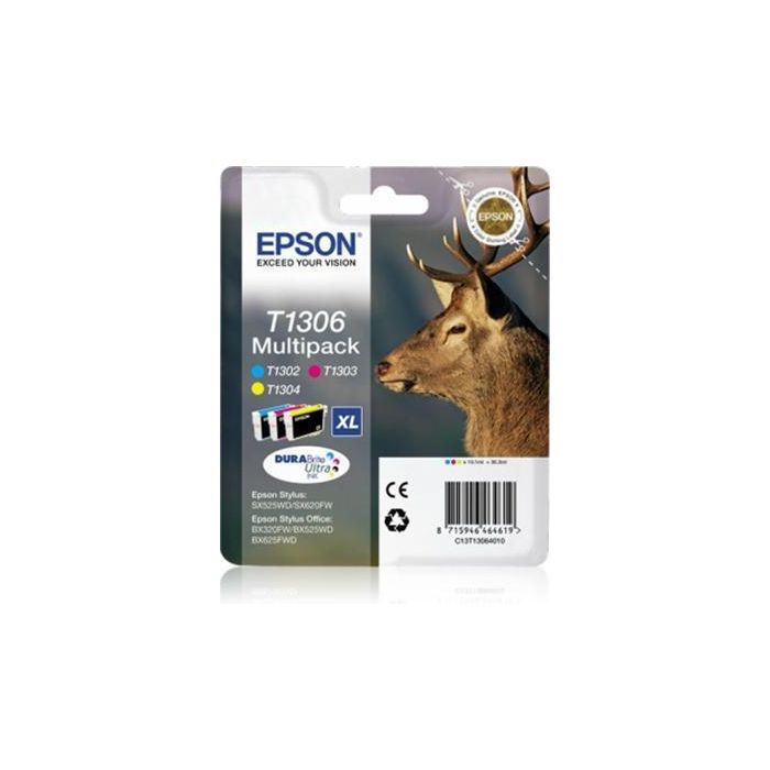 Epson Tinta Tricolor Multipack C-M-Y (30.3ml) para Sx525 Wd, 620Fw, Office B42 Wd, 525 Wd, 625Fwd, 925Fwd Epson Tinta Tricolor Multipack C-M-Y (30.3ml) para Sx525 Wd, 620Fw, Office B42 Wd, 525 Wd, 625Fwd, 925Fwd