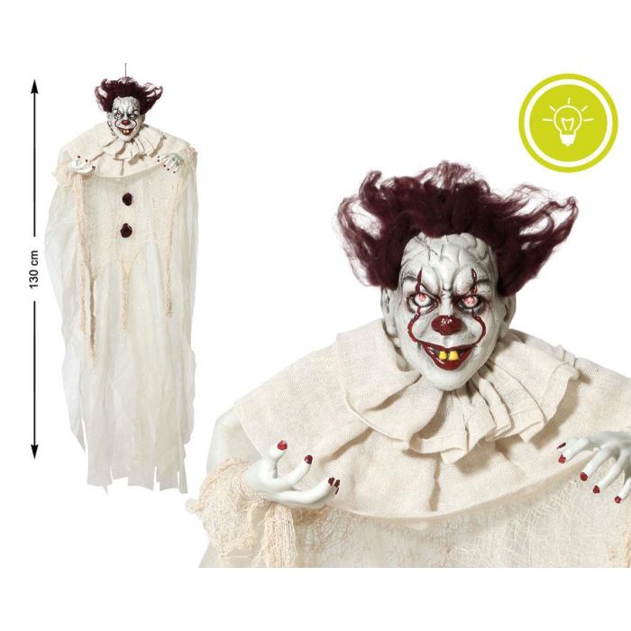 Payaso Asesino Colgante con Luz 130 cm Decoración Halloween Aterradora