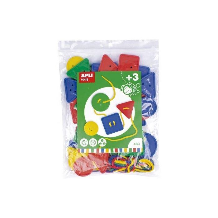 Juego de Botones Ensartables Apli Kids 17492/ 4 Cuerdas + 48 Botones/ Colores Surtidos 0 Juego de Botones Ensartables Apli Kids 17492/ 4 Cuerdas + 48 Botones/ Colores Surtidos 0