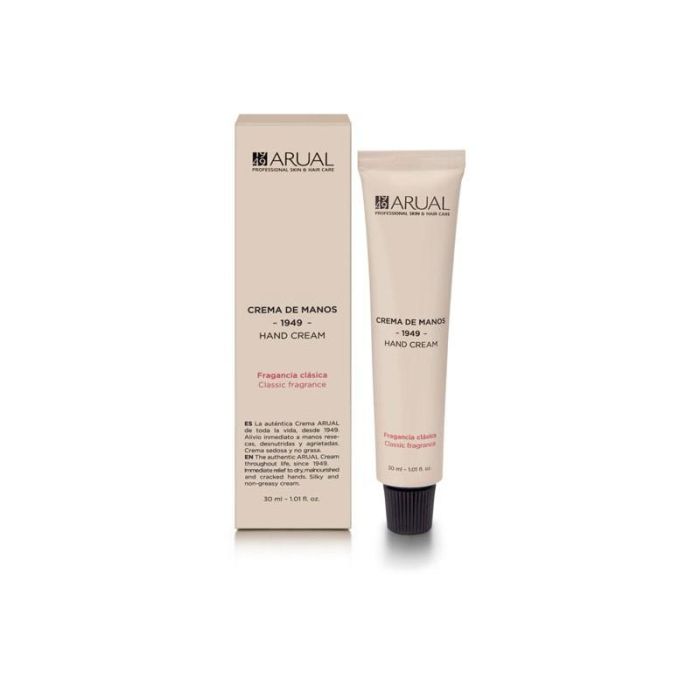 Arual Crema de Manos Fragancia Clásica 30ML - Alivio inmediato para manos resecas, desnutridas y agrietadas