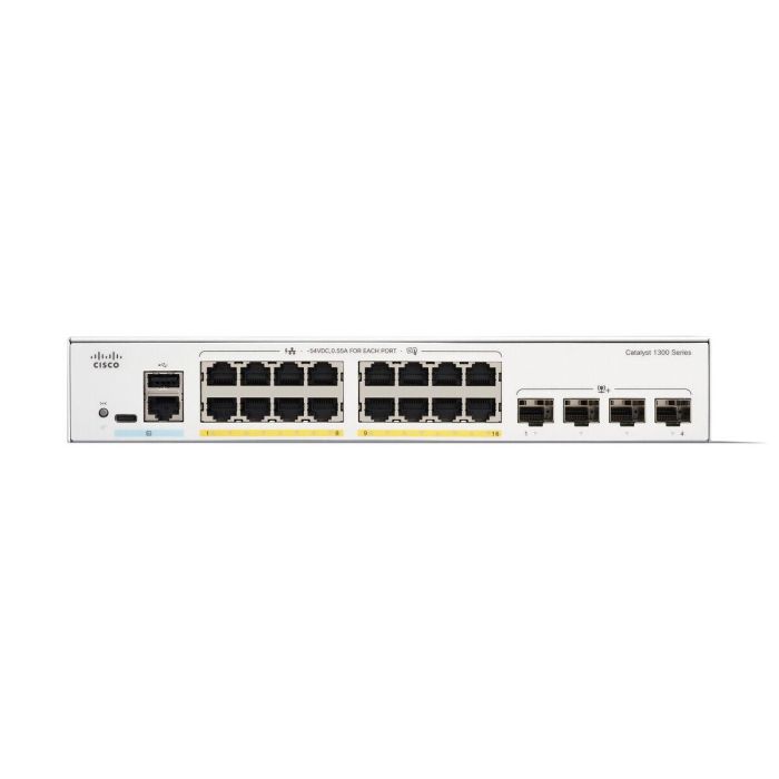 Cisco C1300-16P-4X Catalyst 1300 Switch Gestionado L2/L3 16 Puertos Gigabit PoE + 4 Puertos SFP+ 1 Cisco C1300-16P-4X Catalyst 1300 Switch Gestionado L2/L3 16 Puertos Gigabit PoE + 4 Puertos SFP+ 1