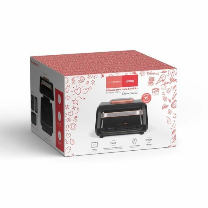 Livoo Freidora y Grill sin Aceite DOC305 - 6 L - 1500-1700 W - 2 en 1 - 8 Programas - 4 Niveles de Calentamiento 4