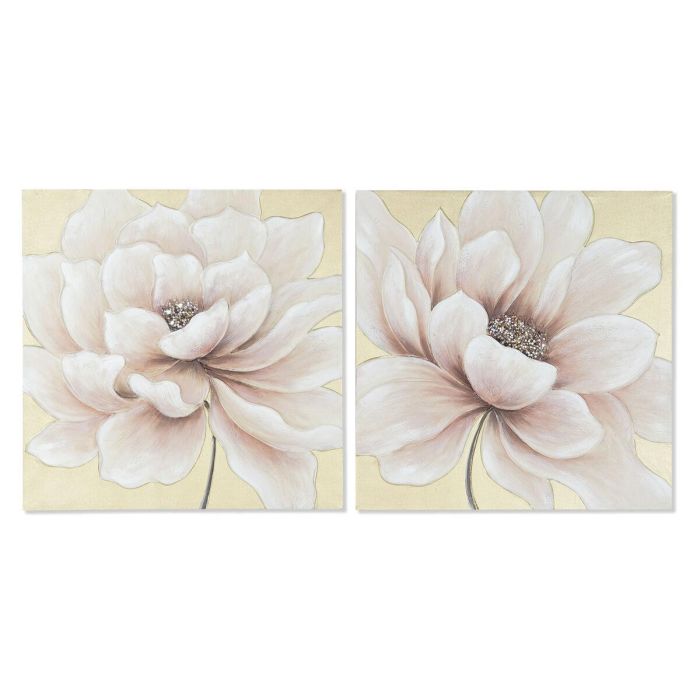 Cuadro Shabby DKD Home Decor Blanco Dorado 2.8 x 80 x 80 cm (2 Unidades) Cuadro Shabby DKD Home Decor Blanco Dorado 2.8 x 80 x 80 cm (2 Unidades)