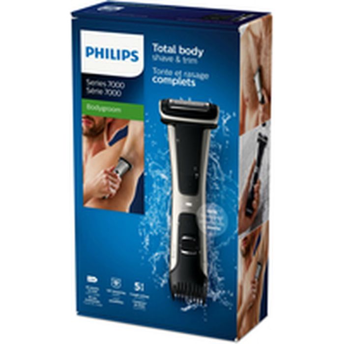 Cortapelos-Afeitadora Philips Afeitadora corporal apta para la ducha Negro 8