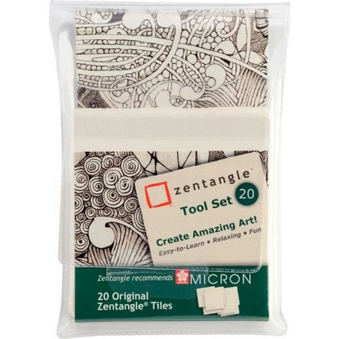 Talens Sakura Zentangle Tool Set 20 Tarjetas 89x89 mm Blanco