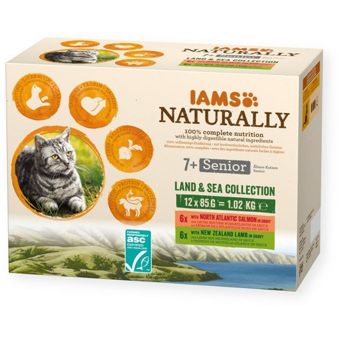 Comida para gato Eukanuba Naturally Senior Pescado 12 x 85 g Comida para gato Eukanuba Naturally Senior Pescado 12 x 85 g