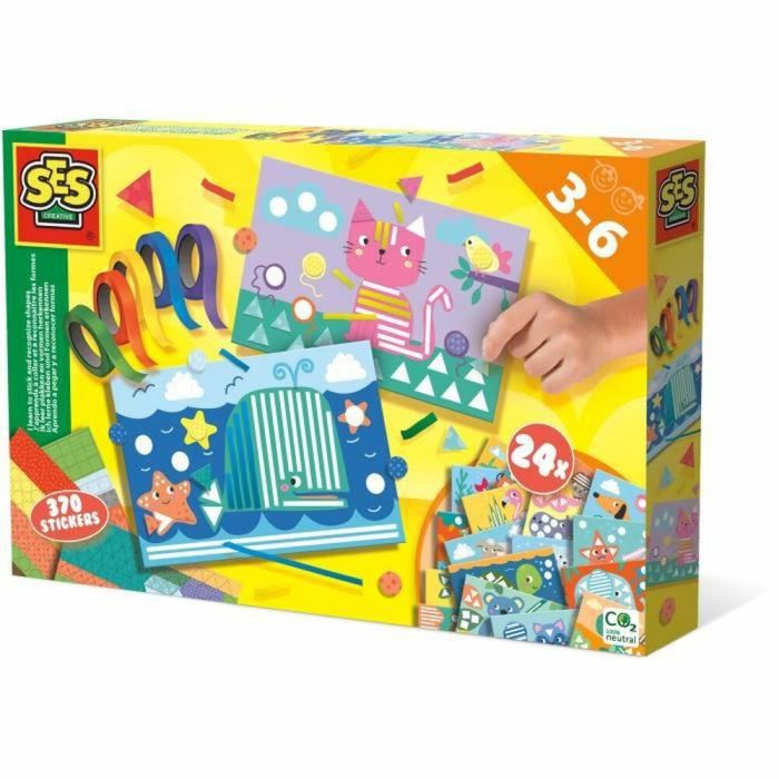 Juego Educativo SES Creative I learn to paste and recognize shapes Multicolor