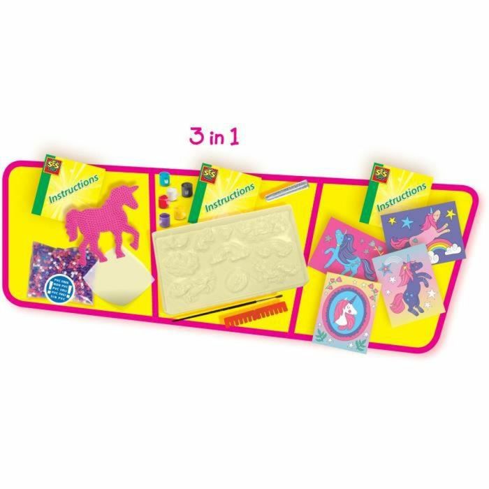 Juego Educativo SES Creative Glitter unicorns 3 in 1 2