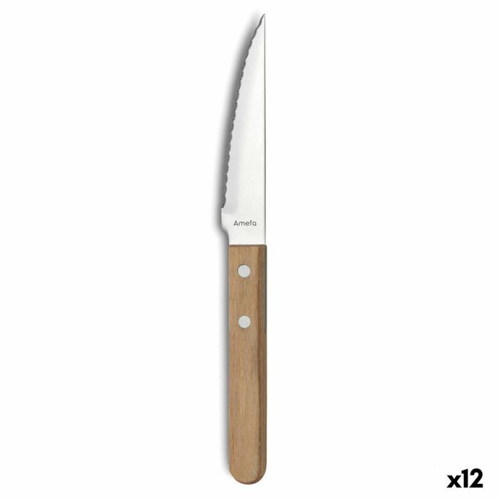 Cuchillo para Carne Amefa Pizza Bois Metal Madera (21 cm) (Pack 12x) 2