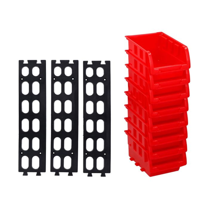 Set de Cajas Organizadoras Apilables Kinzo Rojo 12 x 10 cm Polipropileno (8 Unidades) 3