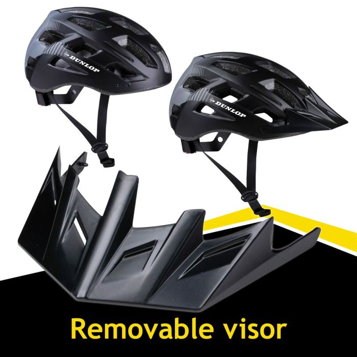 Casco de Ciclismo para Adultos Dunlop M Negro Luz LED 3 Casco de Ciclismo para Adultos Dunlop M Negro Luz LED 3