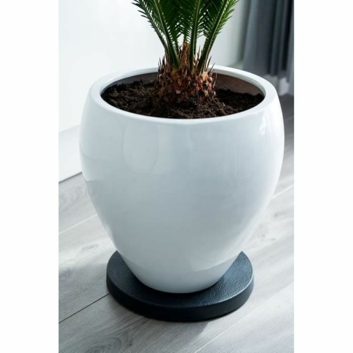 Soporte con Ruedas para Macetas Nature Negro Polipropileno (Ø 29,2 x 4 cm) 2