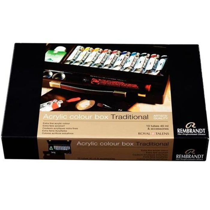 Talens Rembrandt Caja Con 10 Tubos De 40 mL Pintura Acrílica Colores Surtidos