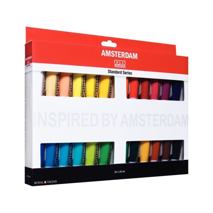 Talens Amsterdam Set 24 Tubos Acrílicos De 20 mL Selección Standard Series Colores Surtidos