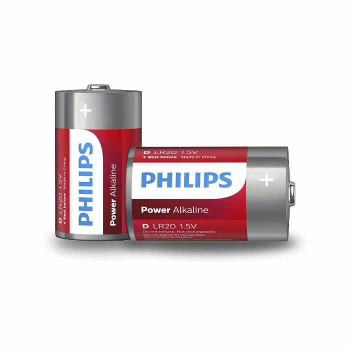 Pilas Alcalinas Philips Power LR20 1,5 V Tipo D (2 Unidades) 1