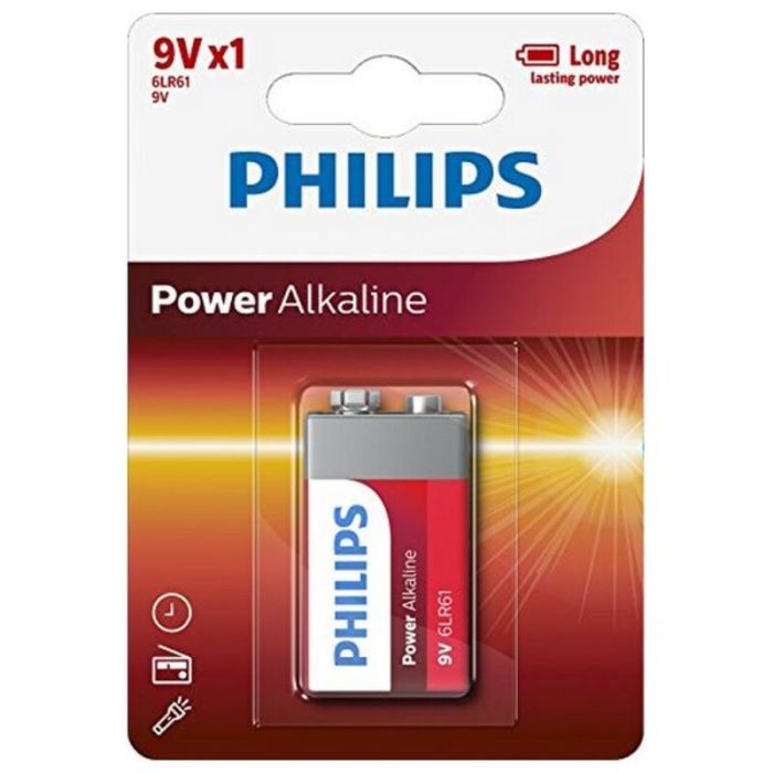 Pila Alcalina Philips Batería 6LR61P1B/10 9V 6LR61 5