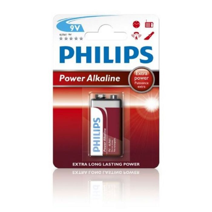 Pila Alcalina Philips Batería 6LR61P1B/10 9V 6LR61 4