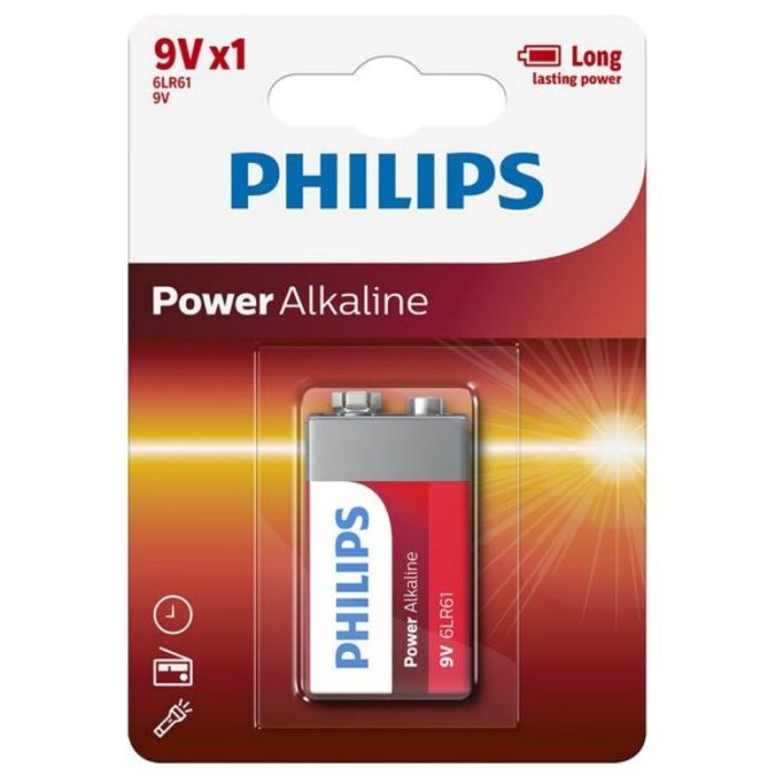 Pila Alcalina Philips Batería 6LR61P1B/10 9V 6LR61 1