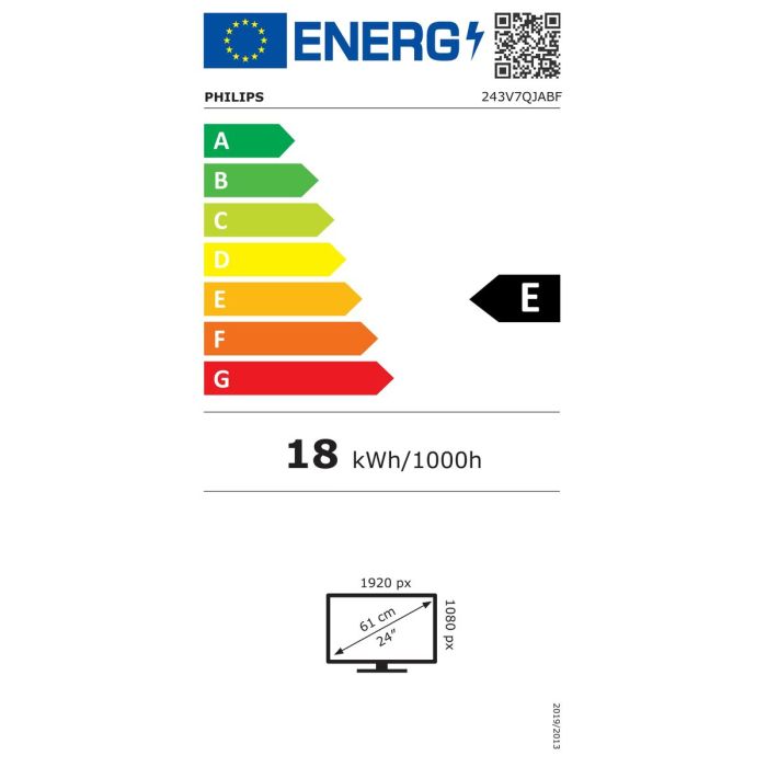 Monitor Philips 243V7QJABF/00 23,8" LED IPS LCD Flicker free 50-60  Hz 1