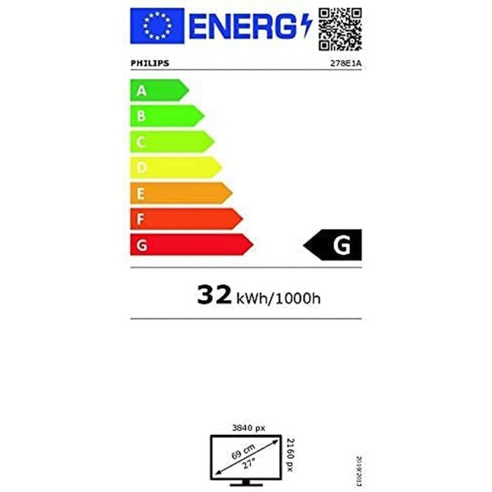 Monitor Philips 278E1A 27" 4K Ultra HD 60 Hz 50-60 Hz 1