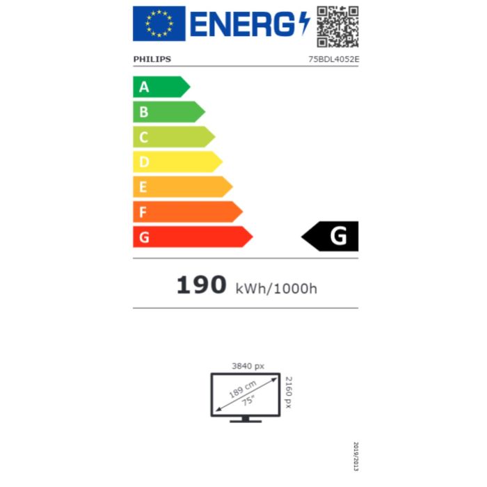 Monitor con Pantalla Táctil Videowall Philips 75BDL4052E/00 4K Ultra HD 75" 60 Hz 1