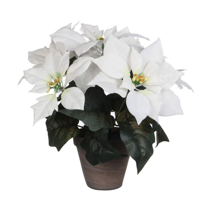 Planta artificial de pascua blanca-poinsettia 27x35cm