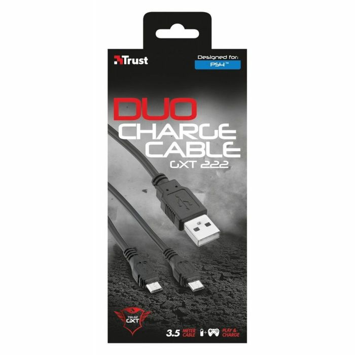 Cable USB a micro USB Trust GXT 222 Negro 3