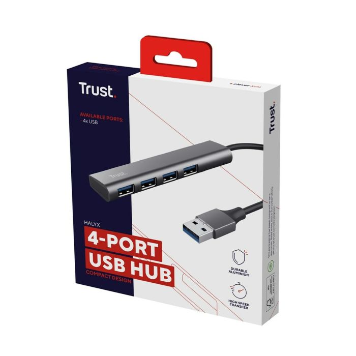 Hub USB Trust 24947 Gris Negro/Gris (1 unidad) 1