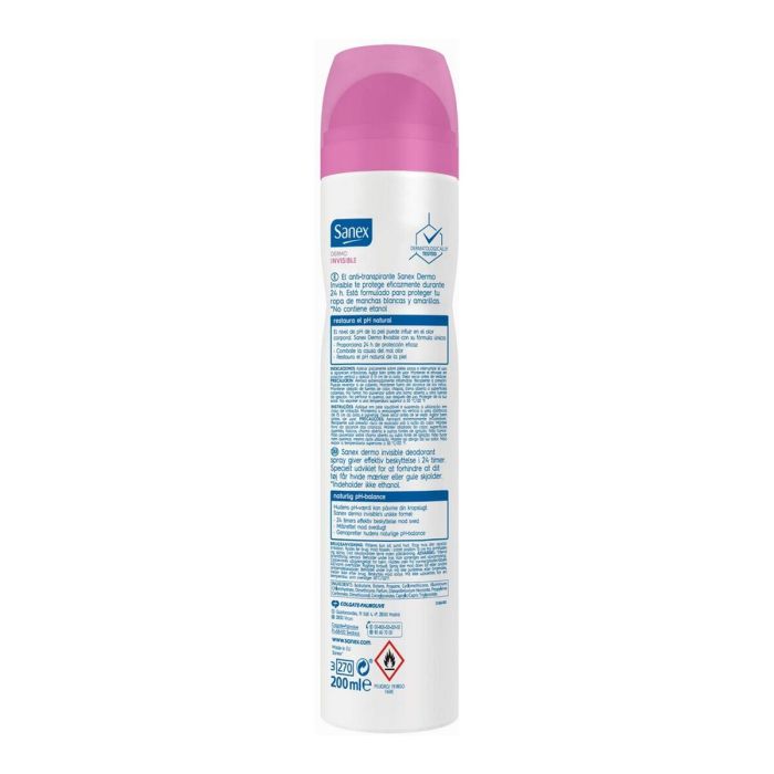 Desodorante en Spray Dermo Invisible Sanex (200 ml) 1