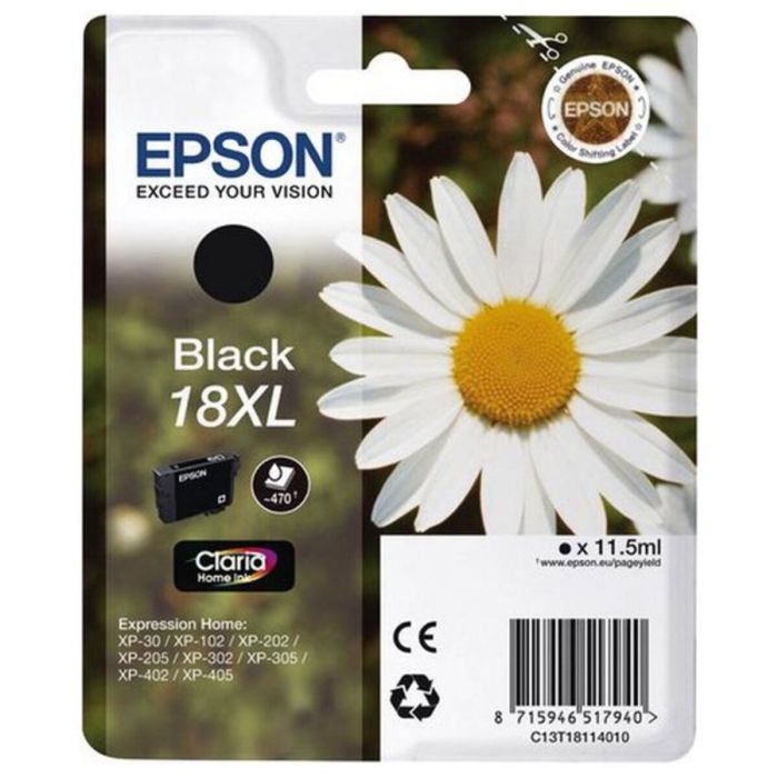 Cartucho de Tinta Original Epson Cartucho 18XL negro Blanco Negro 1