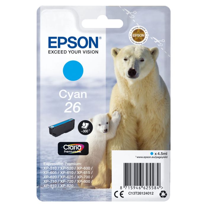 Cartucho de Tinta Original Epson C13T26124012 Cian