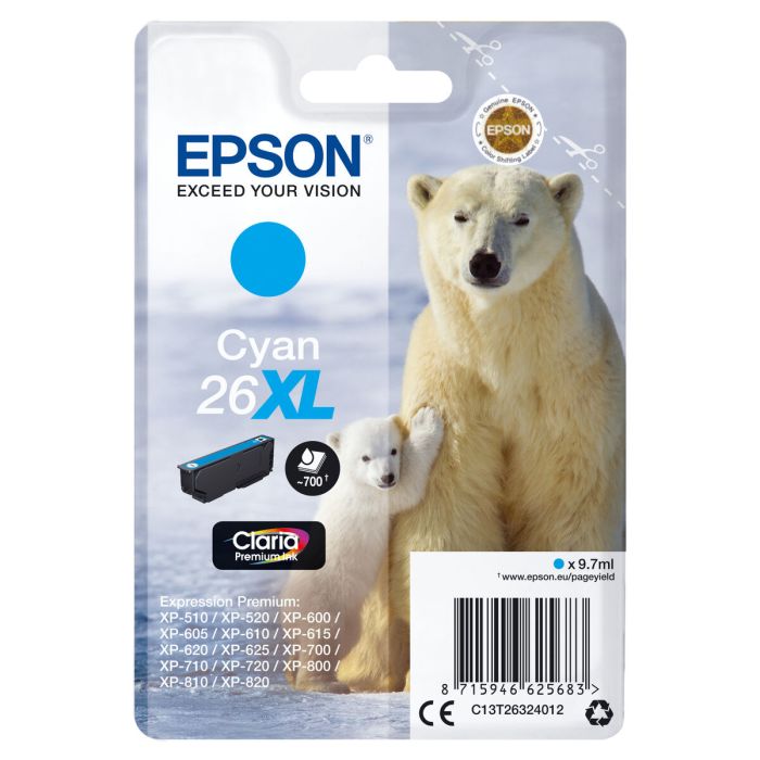 Cartucho de Tinta Original Epson C13T26324012 Cian