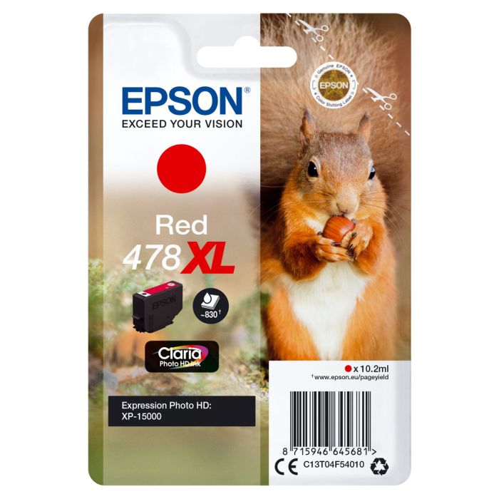 Epson Tinta Rojo Singlepack Claria Photo Hd Ink - Nº 478XL