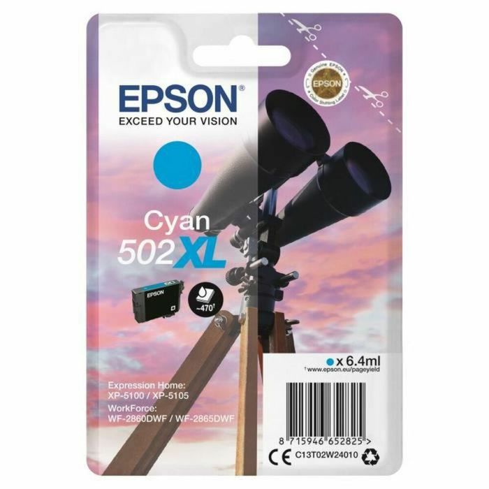 Cartucho de Tinta Original Epson Twin XL 502 Cian Negro