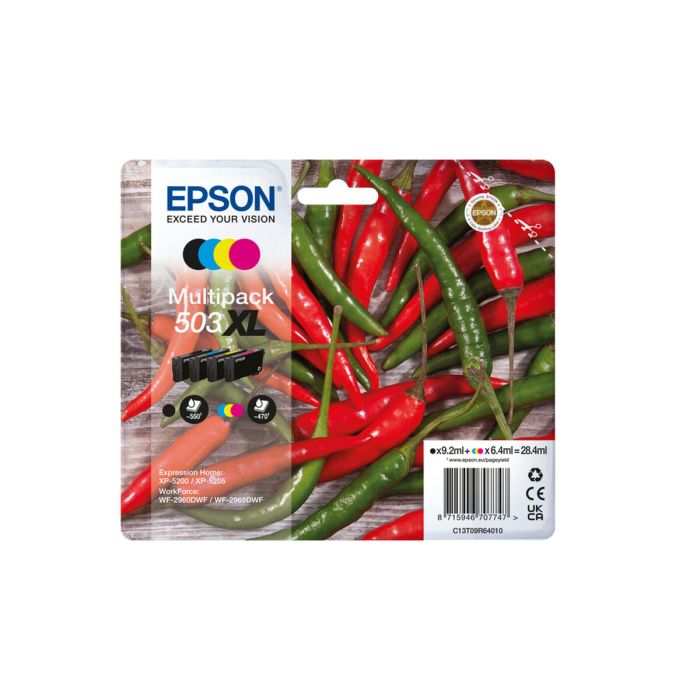 Epson tinta multipack bk / c / m / y xp-5200, 5205 / wf-2960dwf, 2965dwf - 503xl (alta capacidad)
