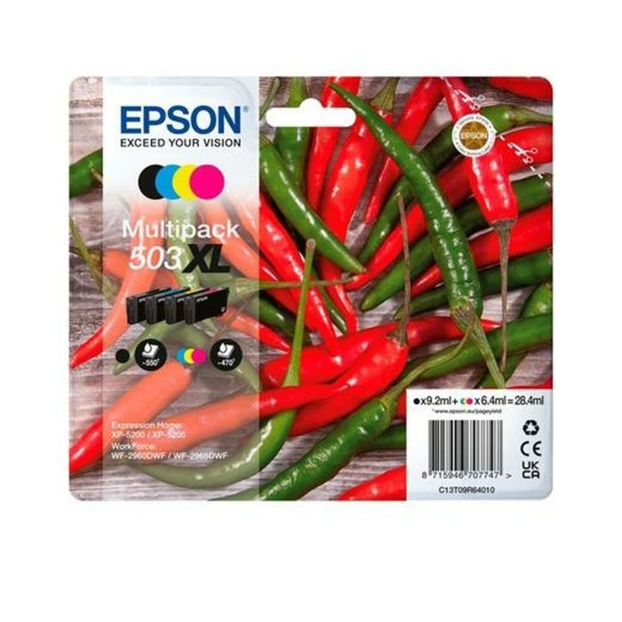 Epson Tinta Multipack Bk - C - M - Y Xp-5200, 5205 - Wf-2960Dwf, 2965Dwf - 503XL Alta Capacidad