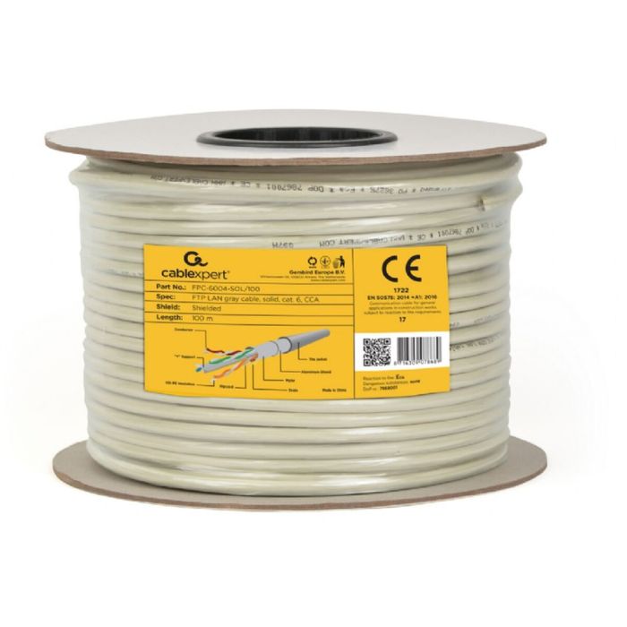 Cable de Red Rígido UTP Categoría 6 GEMBIRD FPC-6004-SOL Gris 305 m 100 m 1