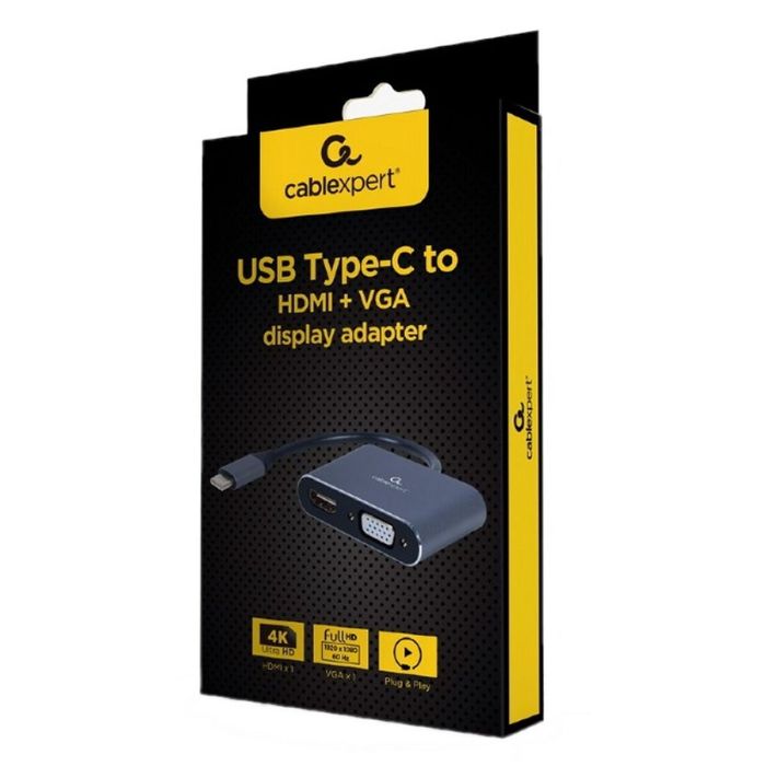 Adaptador USB a VGA/HDMI GEMBIRD A-USB3C-HDMIVGA-01 1