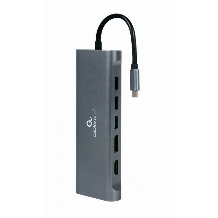 Hub USB-C GEMBIRD A-CM-COMBO8-01 Gris 60 W 2