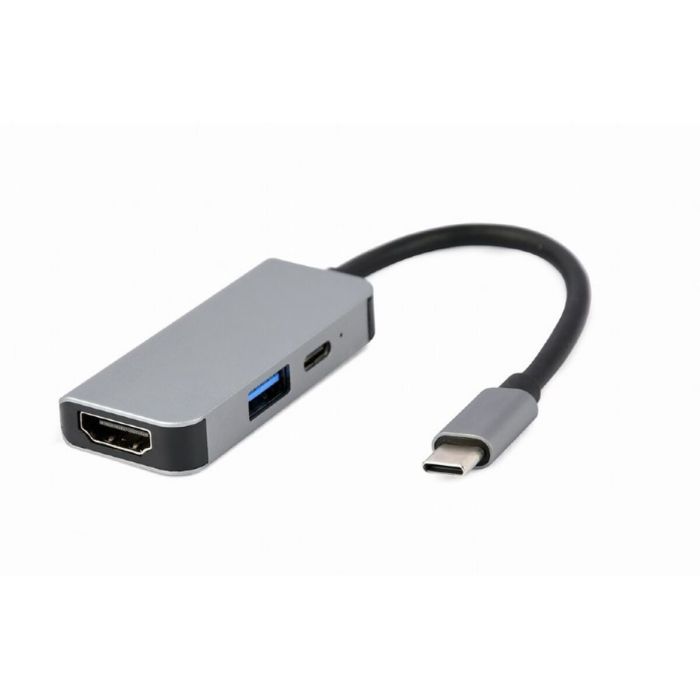 Hub USB GEMBIRD A-CM-COMBO3-02 Plateado