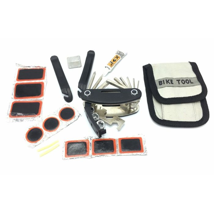 Kit con herramienta multiusos para reparación de bicicletas